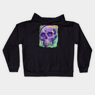 Skull Oil Paint Kids Hoodie